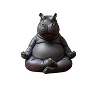 Yoga Hippopotame - Statue de méditation Zen Yoga Pose de Yoga Fun Statue pour Bureau Maison Bureau Éducation Ornement