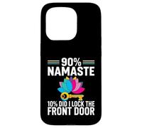 Yoga Humor 90% Namaste 10% Did I Lock The Door Coque pour iPhone 15 Pro