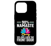 Yoga Humor 90% Namaste 10% Did I Lock The Door Coque pour iPhone 16 Pro