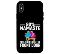 Yoga Humor 90% Namaste 10% Did I Lock The Door Coque pour iPhone X/XS