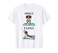 Yoga Inhale Exhale Braque Allemand à Poil Court Chien T-Shirt