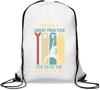 Yoga Is A Great Practice For The Body And The Mind Gym Sack Casual Drawstring Bag White