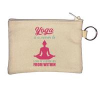 Yoga is A Mirror to Look At Ourselves from Within Lotus Pose Porte-monnaie Beige