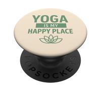 Yoga is My Happy Place, Cadeau de Pleine Conscience pour Les Femmes et Les Hommes PopSockets PopGrip Adhésif