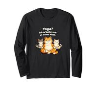 Yoga Je Travaille Juste au Milieu de Mon Humour Chats Manche Longue