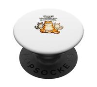 Yoga Je Travaille Juste au Milieu de Mon Humour Chats PopSockets PopGrip Adhésif