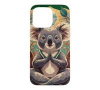 Yoga Koala Ours en Tant Que Professeur de Yoga Guru méditation dans Le siège du Lotus Coque pour iPhone 15 Pro Max