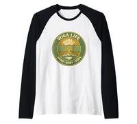 Yoga Life Mind Body Soul Vintage Retro Cadeau pour Yogis Manche Raglan