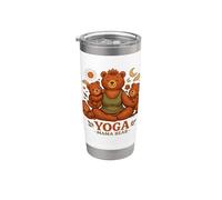 Yoga Mama Bear Cadeau amusant pour mamans Mindfulness Wellness Gobelet isotherme en acier inoxydable double paroi