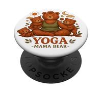 Yoga Mama Bear Cadeau Amusant pour Mamans Mindfulness Wellness PopSockets PopGrip Adhésif