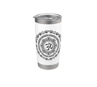 Yoga Mandala Om Symbole Bouddha Yogi Cadeau Gobelet isotherme en acier inoxydable double paroi