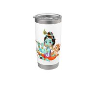 Yoga Meditation Spiritual Hindou Dieu Krishna Gobelet isotherme en acier inoxydable double paroi