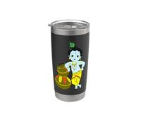 Yoga Méditation Spirituelle Dieu Hindou Krishna Gobelet isotherme en acier inoxydable double paroi