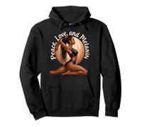 Yoga Mélanine Noir Femmes Namaste Paix Méditation Amour Yoga Sweat à Capuche