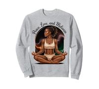 Yoga Mélanine Noir Femmes Namaste Paix Méditation Amour Yoga Sweatshirt