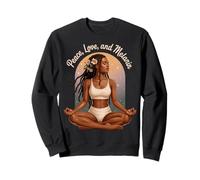 Yoga Mélanine Noir Femmes Namaste Paix Méditation Amour Yoga Sweatshirt