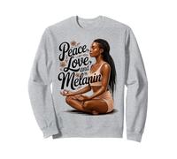 Yoga Mélanine Noir Femmes Namaste Paix Méditation Amour Yoga Sweatshirt