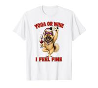 Yoga ou Wine I Feel Fine pour Chien Eurasier - DIGOR Funny T-Shirt Graphique avec Valeur