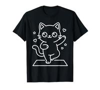 Yoga Pilates avec Un Chat Mignon T-Shirt Graphique avec Valeur
