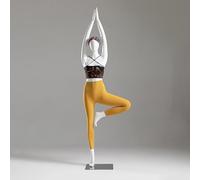 Yoga Pose Mannequin Torse, Forme d'affichage Complet du Corps, Support de Robe de Base en métal Stable, Assemblage Facile Femelle Sport factice pour la vitrine de Magasin Décor de Marketing de détail