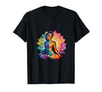 Yoga Pose méditation Pratique Om Fleur de Lotus Couleur Namaste T-Shirt Graphique avec Valeur