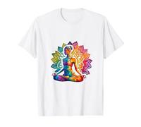 Yoga Pose méditation Pratique Om Fleur de Lotus Couleur Namaste T-Shirt Graphique avec Valeur