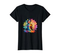 Yoga Pose méditation Pratique Om Fleur de Lotus Couleur Namaste T-Shirt Graphique avec Valeur