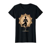 Yoga Posture Arbre Mandala Lotus Équilibre Chakra Méditation T-Shirt
