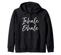 Yoga Quote Gift for Women Cute Yoga Saying Inhale Exhale Sweat à Capuche