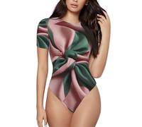 Yoga Running Fitness Sportswear | T-shirt à manches courtes imprimé écharpe rose vert pour femmes - Col rond (S-XXL), noir, Medium