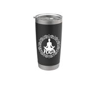 Yoga Siège Lotus Mandala Fleur de Lotus Chakra Ashtanga Gobelet isotherme en acier inoxydable double paroi