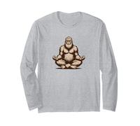 Yoga Squatch Minimalist Mindfulness Bigfoot Sasquatch Manche Longue