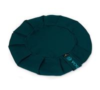 Yoga Studio Coussin de méditation rond Zafu de rechange en coton biologique avec housse amovible et poignée de transport Bleu sarcelle