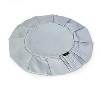 Yoga Studio Coussin de méditation rond Zafu de rechange en coton biologique avec housse amovible et poignée de transport Gris clair
