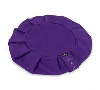Yoga Studio Coussin de méditation rond Zafu en coton bio avec housse amovible et poignée de transport Violet