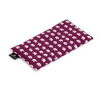 Yoga Studio Coussin de yoga bio parfumé à la lavande et aux graines de lin pour yeux fatigués et maux de tête 23 x 12/13 cm, Éléphant violet., 23cm x 12/13cm, weight, 200g