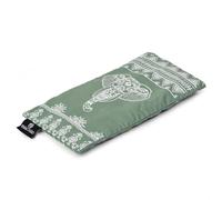Yoga Studio Coussin pour les yeux d'éléphant aztèque bio - 23 cm x 12/13 cm, parfum lavande bio et graines de lin pour les yeux fatigués et les maux de tête (éléphant aztèque vert sauge)