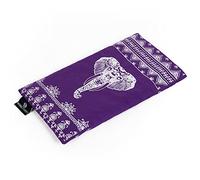 Yoga Studio Coussin pour Les Yeux d'éléphant aztèque Bio - 23 cm x 12/13 cm, Parfum Lavande Bio et graines de Lin pour Les Yeux fatigués et Les maux de tête (éléphant aztèque Violet)