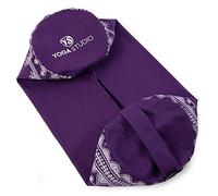 Yoga Studio Housse de traversin de rechange en coton bio avec poignée et fermeture éclair (éléphant, violet raisin)