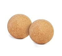 Yoga Studio Lot de 2 balles de massage en liège sans marque, balle thérapeutique pour point de déclenchement, rouleau de balle en liège pour tension musculaire, soulagement des tissus profonds (5 cm)