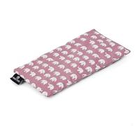 Yoga Studio Oreiller œil d'éléphant bio avec lavande et graines de lin, 23 cm x 12 cm (éléphant rose poudré)