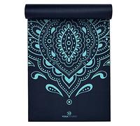 Yoga Studio Tapis de yoga adhérent conçu | Oeko-Tex indéchirable et antidérapant | Tapis d'entraînement exercice gym fitness mandala yoga et pilates | 183 cm x 61 cm x 6 mm - Tapis bleu marine Paon