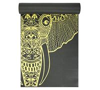 Yoga Studio Tapis de yoga adhésif | Oeko-Tex indéchirable antidérapant | Entraînement exercice gym fitness Mandala Yoga & Pilates | 183 cm x 61 cm x 6 mm - Motif éléphant mandala gris