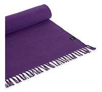 Yoga Studio Tapis de Yoga Bio - 196 cm x 70 cm - Tapis de Yoga avec Pompons en Coton pour la méditation, la Relaxation, Le Yoga Chaud (Violet)