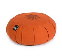 Yoga Studio YS Coussin de méditation Rond plissé Zafu Feuille de Lotus (Terracotta) 36 x 17 cm