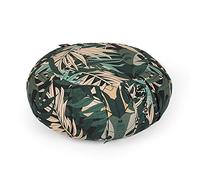 Yoga Studio Zafu Coussin de méditation rond plissé - Motif feuille de lotus, Mixte, YS/Round/Design/Cushion/GJ, Jungle verte., Normal