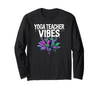 Yoga Teacher Vibes Dripping Lotus Flower Aesthetic Manche Longue