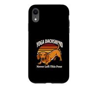 Yoga Teckel Never Left This Pose Retro Coque pour iPhone XR