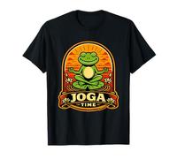 Yoga Time Grenouille Zen méditation Lotus Coucher de Soleil T-Shirt