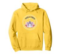 Yoga Vibes : Logo de méditation Zen Lotus pour Le Bien-être Sweat à Capuche, Unisexe pour Adultes, Citron, S
